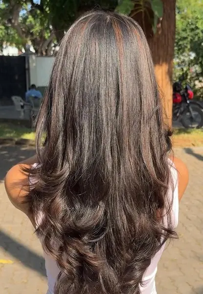 Balayage colour transformation with precision cut